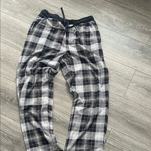 Plaid Black and White Men's Pants